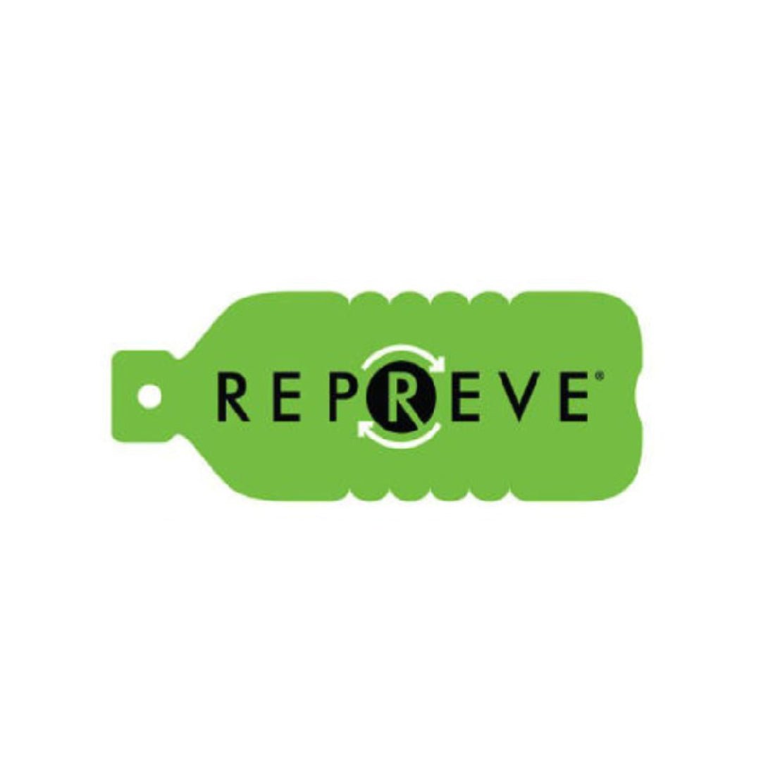 REPREVE recycled fibre logo and plastic bottle graphic