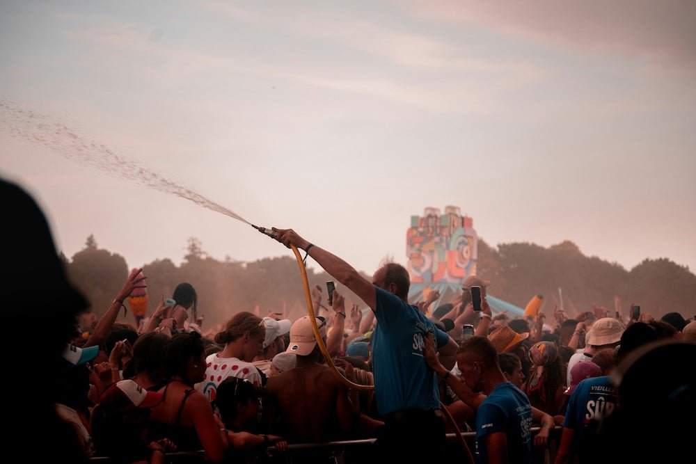 Crowd enjoying an outdoor music festival