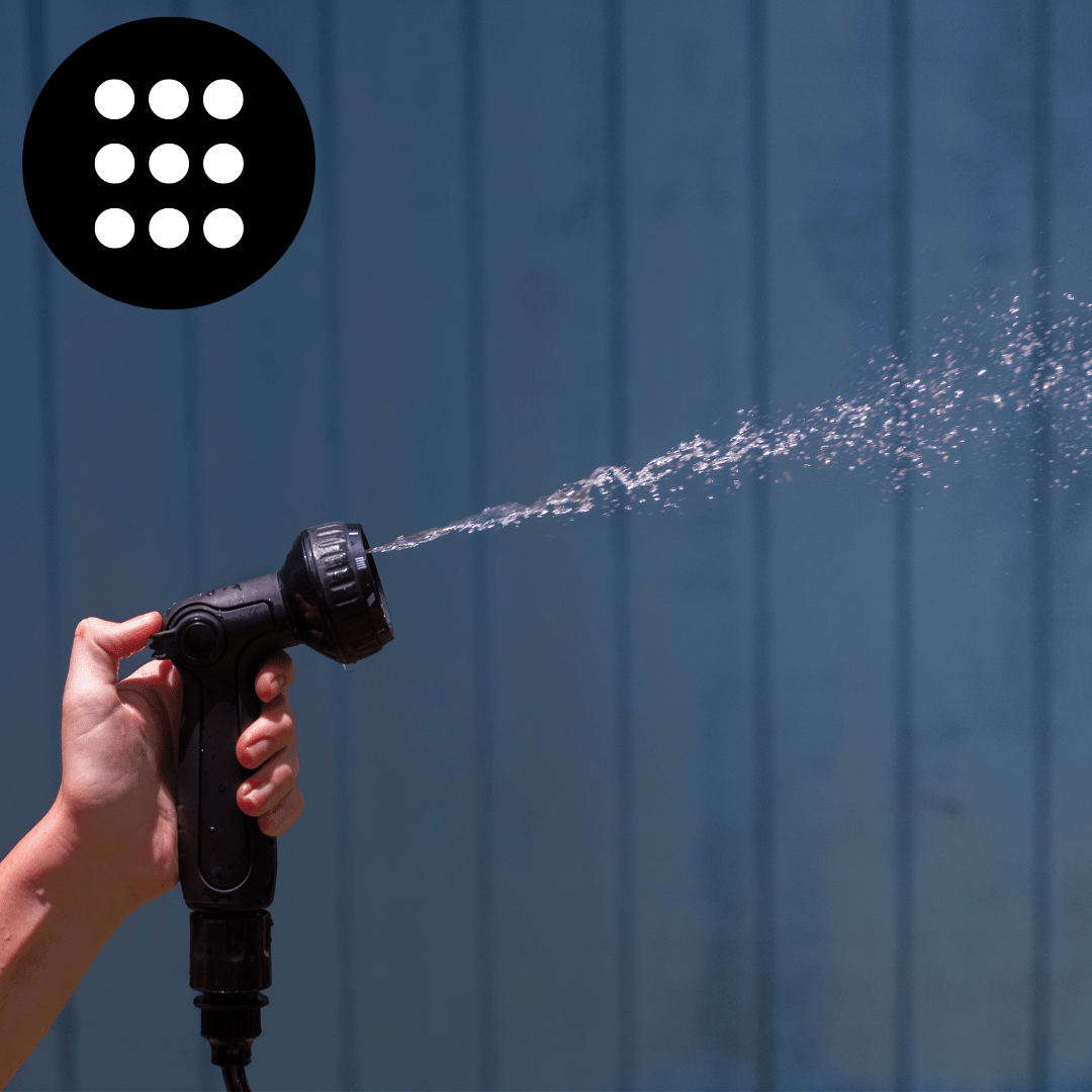 Beach Soul replacement shower head demonstrating a focused multi-stream spray mode