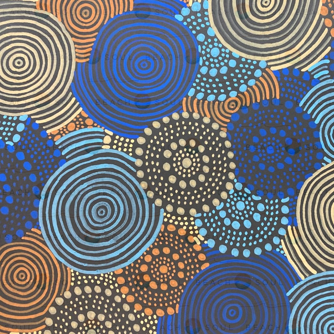 Jamigam circular artwork design for a Beach Soul Portable Shower sleeve